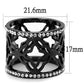 TK2909 - IP Light Black  (IP Gun) Stainless Steel Ring with Top Grade Crystal  in Clear-1
