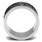 TK2922 - High polished (no plating) Stainless Steel Ring with Epoxy  in Jet-2