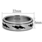 TK2926 - High polished (no plating) Stainless Steel Ring with Epoxy  in Jet-1