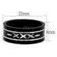 TK2928 - Two-Tone IP Black (Ion Plating) Stainless Steel Ring with No Stone-1