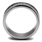 TK2930 - High polished (no plating) Stainless Steel Ring with Epoxy  in Jet-2