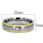 TK2938 - Two-Tone IP Gold (Ion Plating) Stainless Steel Ring with AAA Grade CZ  in Clear-1