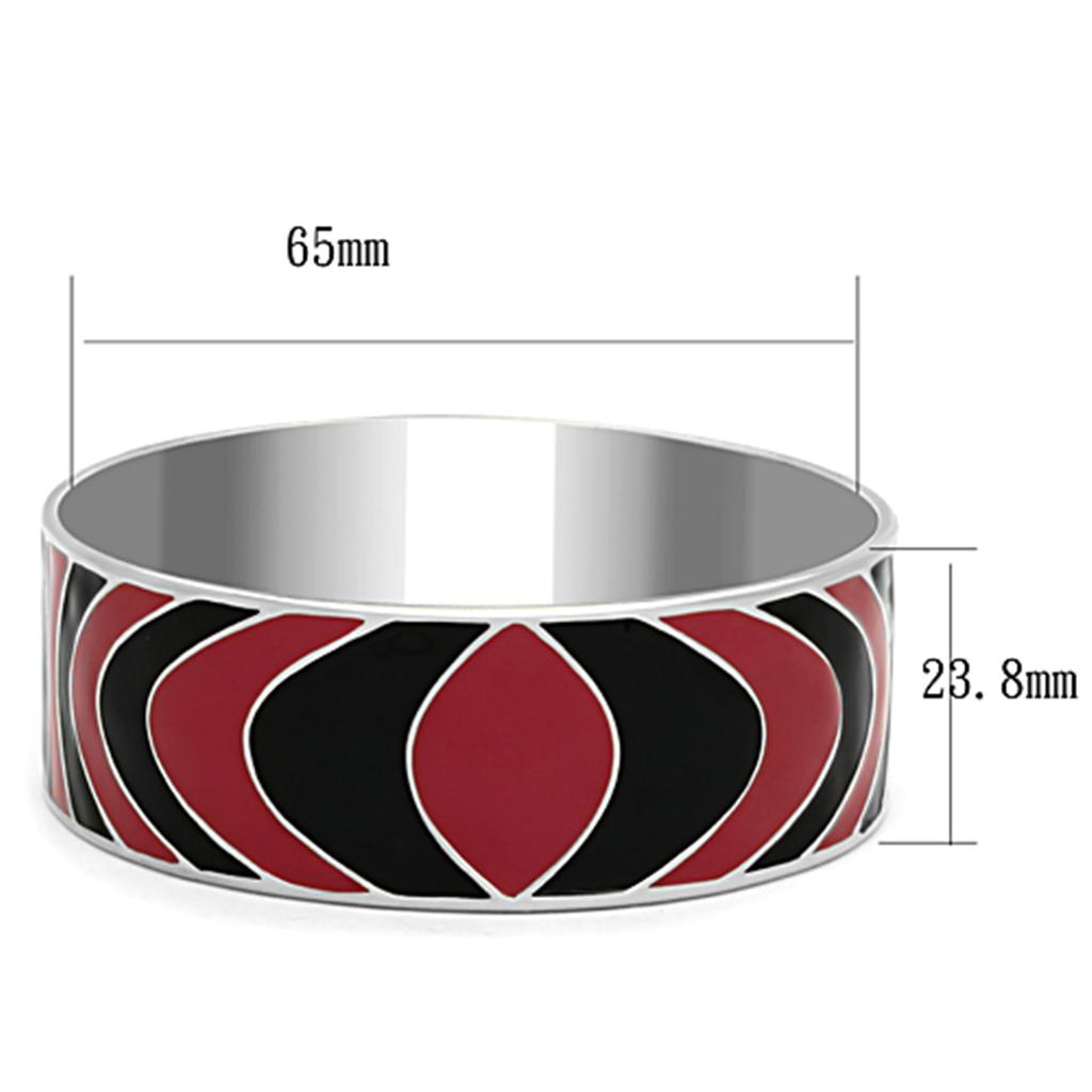 TK293 - High polished (no plating) Stainless Steel Bangle with Epoxy  in Multi Color-1