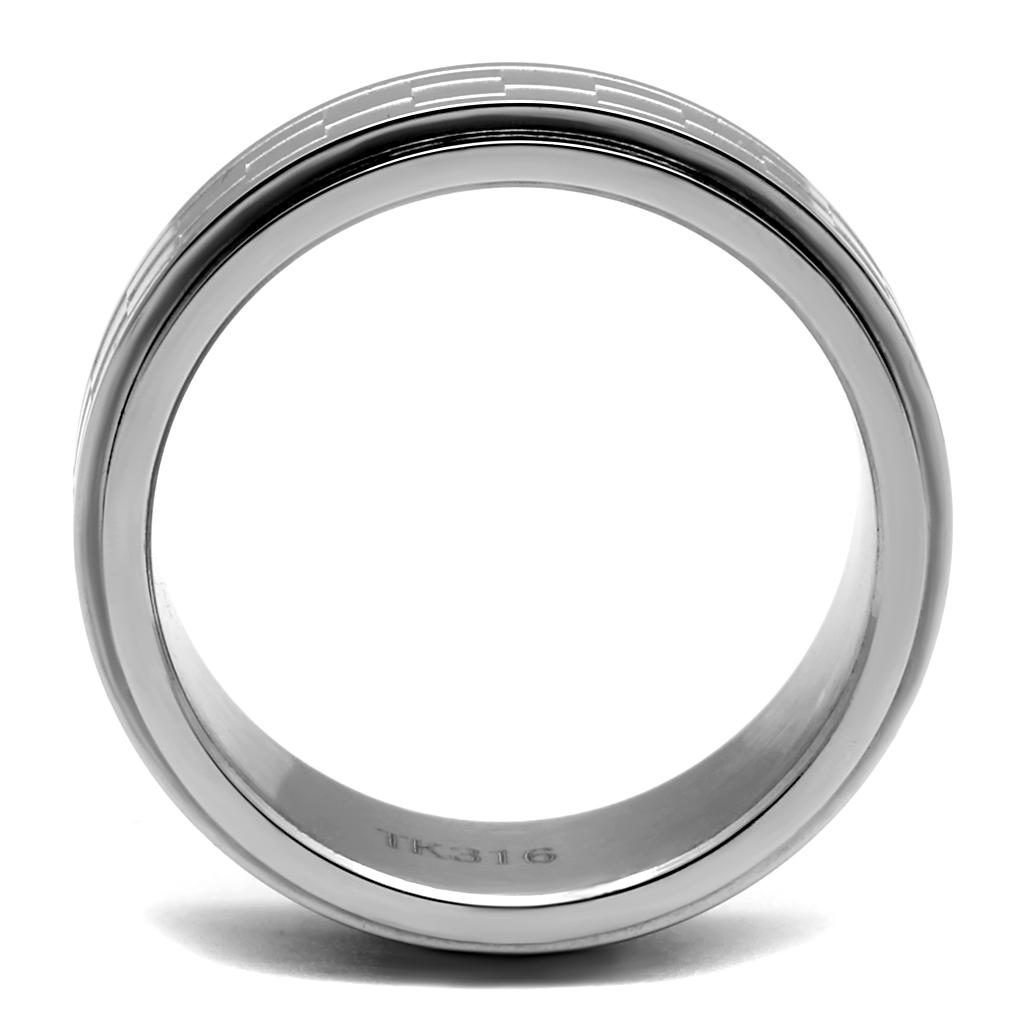 TK2942 - High polished (no plating) Stainless Steel Ring with No Stone-2