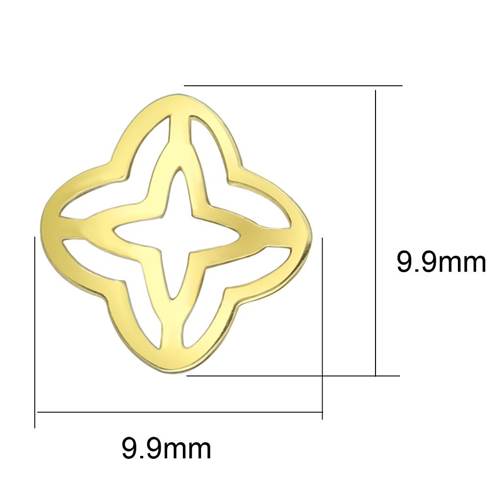 TK2949 - IP Gold(Ion Plating) Stainless Steel Earrings with No Stone-1