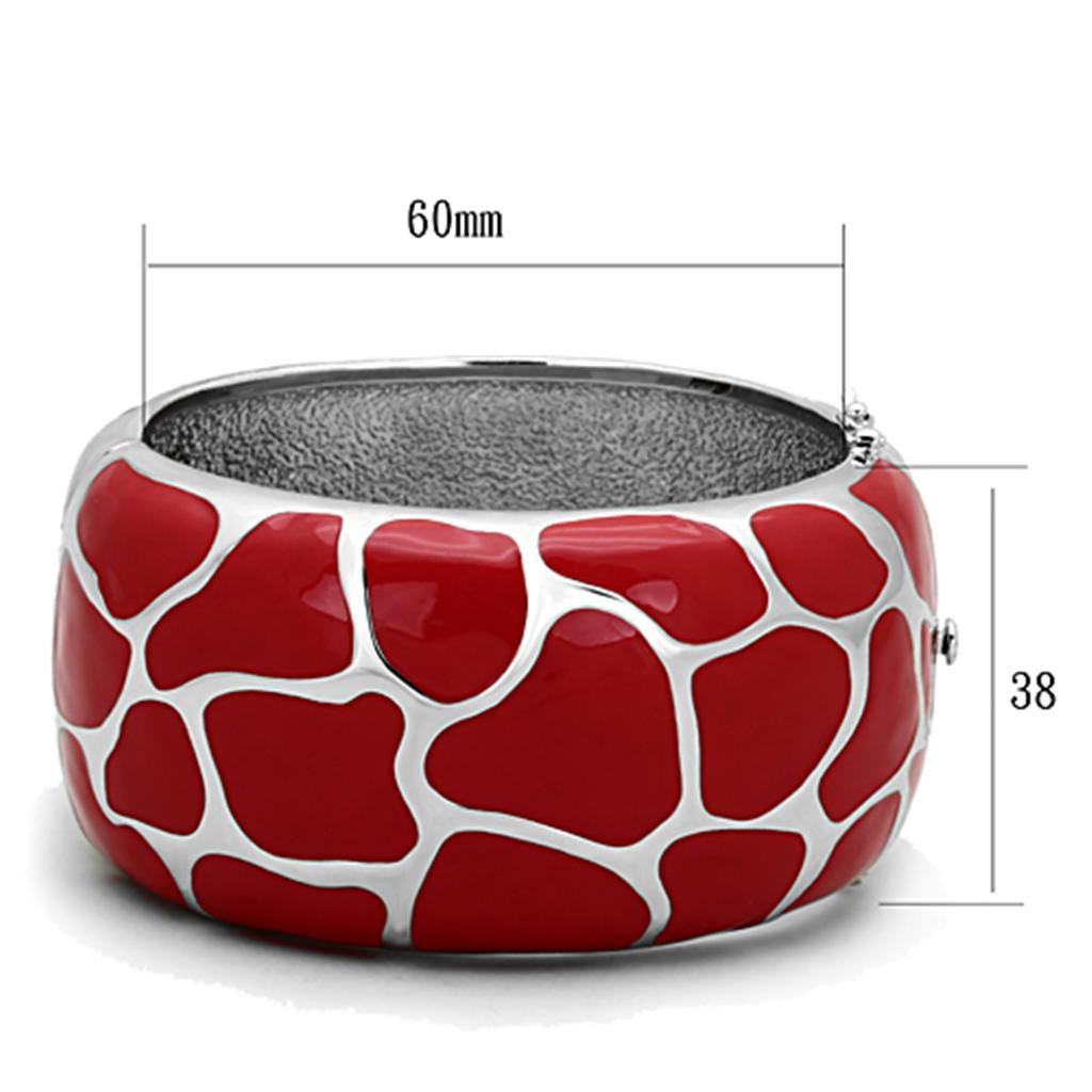 TK294 - High polished (no plating) Stainless Steel Bangle with Epoxy  in Siam-1