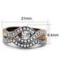 TK2953 - Two Tone IP Light Brown (IP Light coffee) Stainless Steel Ring with AAA Grade CZ  in Clear-1