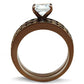TK2954 - IP Coffee light Stainless Steel Ring with AAA Grade CZ  in Clear-2