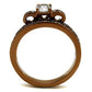 TK2955 - IP Coffee light Stainless Steel Ring with AAA Grade CZ  in Clear-2