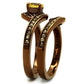 TK2959 - IP Coffee light Stainless Steel Ring with AAA Grade CZ  in Topaz-3