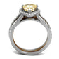 TK2961 - Two Tone IP Light Brown (IP Light coffee) Stainless Steel Ring with AAA Grade CZ  in Champagne-2