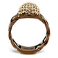 TK2965 - IP Coffee light Stainless Steel Ring with Top Grade Crystal  in Light Peach-2