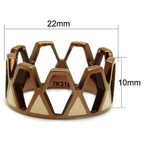 TK2968 - IP Coffee light Stainless Steel Ring with Epoxy  in Champagne-1