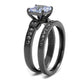 TK2970 - IP Light Black  (IP Gun) Stainless Steel Ring with AAA Grade CZ  in Light Amethyst-3