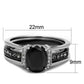 TK2971 - Two-Tone IP Black Stainless Steel Ring with Synthetic Synthetic Glass in Jet-1
