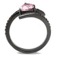 TK2972 - IP Light Black  (IP Gun) Stainless Steel Ring with AAA Grade CZ  in Rose-2