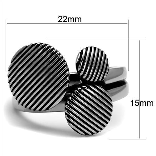 TK2973 - High polished (no plating) Stainless Steel Ring with Epoxy  in Jet-1