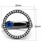 TK2974 - IP Light Black  (IP Gun) Stainless Steel Ring with Top Grade Crystal  in Capri Blue-1