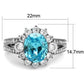 TK2977 - High polished (no plating) Stainless Steel Ring with AAA Grade CZ  in Sea Blue-1