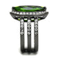 TK2989 - IP Light Black  (IP Gun) Stainless Steel Ring with Synthetic Synthetic Glass in Peridot-3