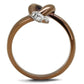 TK2991 - Two Tone IP Light Brown (IP Light coffee) Stainless Steel Ring with Top Grade Crystal  in Clear-2