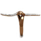 TK2991 - Two Tone IP Light Brown (IP Light coffee) Stainless Steel Ring with Top Grade Crystal  in Clear-3