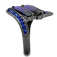 TK2996 - IP Light Black  (IP Gun) Stainless Steel Ring with AAA Grade CZ  in Tanzanite-4