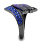 TK2996 - IP Light Black  (IP Gun) Stainless Steel Ring with AAA Grade CZ  in Tanzanite-3