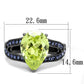 TK2997 - IP Light Black  (IP Gun) Stainless Steel Ring with AAA Grade CZ  in Apple Green color-1
