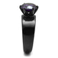 TK2999 - IP Black(Ion Plating) Stainless Steel Ring with AAA Grade CZ  in Amethyst-3