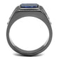 TK3006 - IP Light Black  (IP Gun) Stainless Steel Ring with Blue Sand  in Montana-2