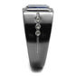TK3006 - IP Light Black  (IP Gun) Stainless Steel Ring with Blue Sand  in Montana-3