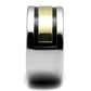 TK3008 - Two-Tone IP Gold (Ion Plating) Stainless Steel Ring with Epoxy  in Jet-3