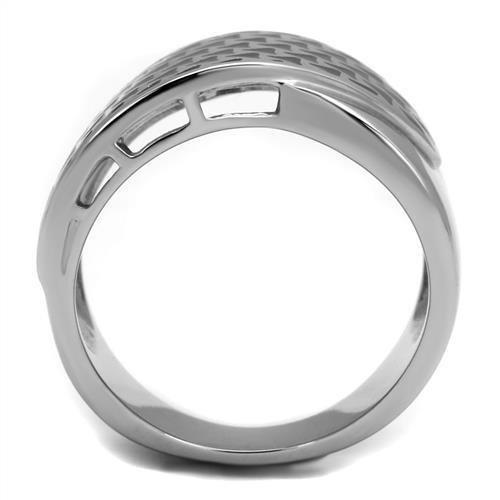 TK3010 - High polished (no plating) Stainless Steel Ring with Epoxy  in Jet-2