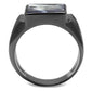 TK3012 - IP Light Black  (IP Gun) Stainless Steel Ring with Semi-Precious Sodalite in Capri Blue-2