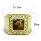 TK3013 - IP Gold(Ion Plating) Stainless Steel Ring with Semi-Precious Oligoclase in Smoked Quartz-1
