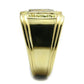 TK3013 - IP Gold(Ion Plating) Stainless Steel Ring with Semi-Precious Oligoclase in Smoked Quartz-3