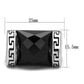 TK3016 - High polished (no plating) Stainless Steel Ring with Synthetic Onyx in Jet-1