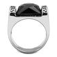 TK3016 - High polished (no plating) Stainless Steel Ring with Synthetic Onyx in Jet-2