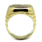 TK3017 - IP Gold(Ion Plating) Stainless Steel Ring with Semi-Precious Oligoclase in Smoked Quartz-2