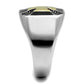 TK3019 - Two-Tone IP Gold (Ion Plating) Stainless Steel Ring with Epoxy  in Jet-3