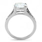 TK3020 - High polished (no plating) Stainless Steel Ring with AAA Grade CZ  in Clear-2