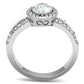 TK3021 - High polished (no plating) Stainless Steel Ring with AAA Grade CZ  in Clear-2
