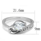 TK3022 - High polished (no plating) Stainless Steel Ring with AAA Grade CZ  in Clear-1