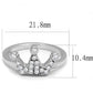 TK3024 - High polished (no plating) Stainless Steel Ring with AAA Grade CZ  in Clear-1
