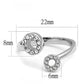 TK3025 - High polished (no plating) Stainless Steel Ring with Top Grade Crystal  in Clear-1