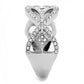 TK3027 - High polished (no plating) Stainless Steel Ring with Top Grade Crystal  in Clear-3