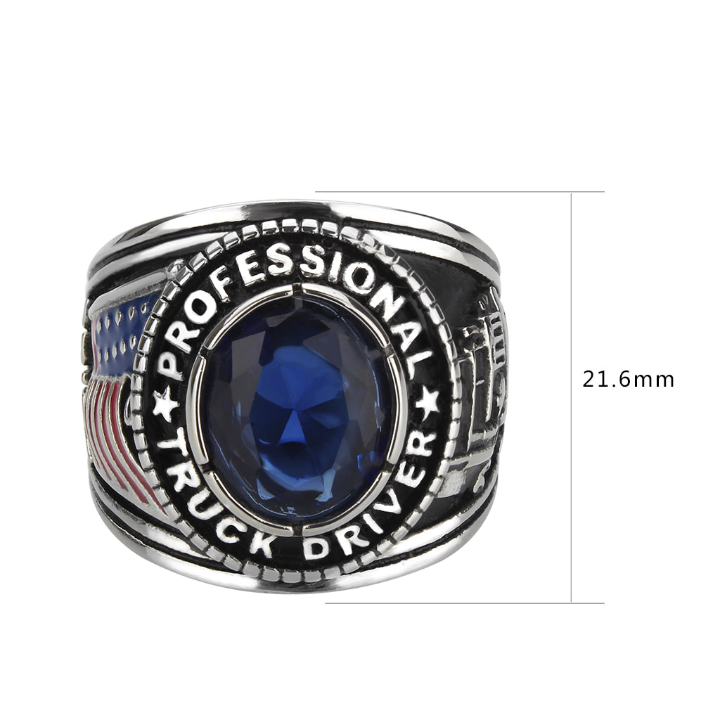 TK30320 - Trucker Ring in Montana Blue-1