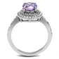 TK3032 - High polished (no plating) Stainless Steel Ring with AAA Grade CZ  in Amethyst-2