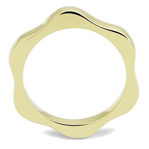 TK3033 - IP Gold(Ion Plating) Stainless Steel Ring with No Stone-2